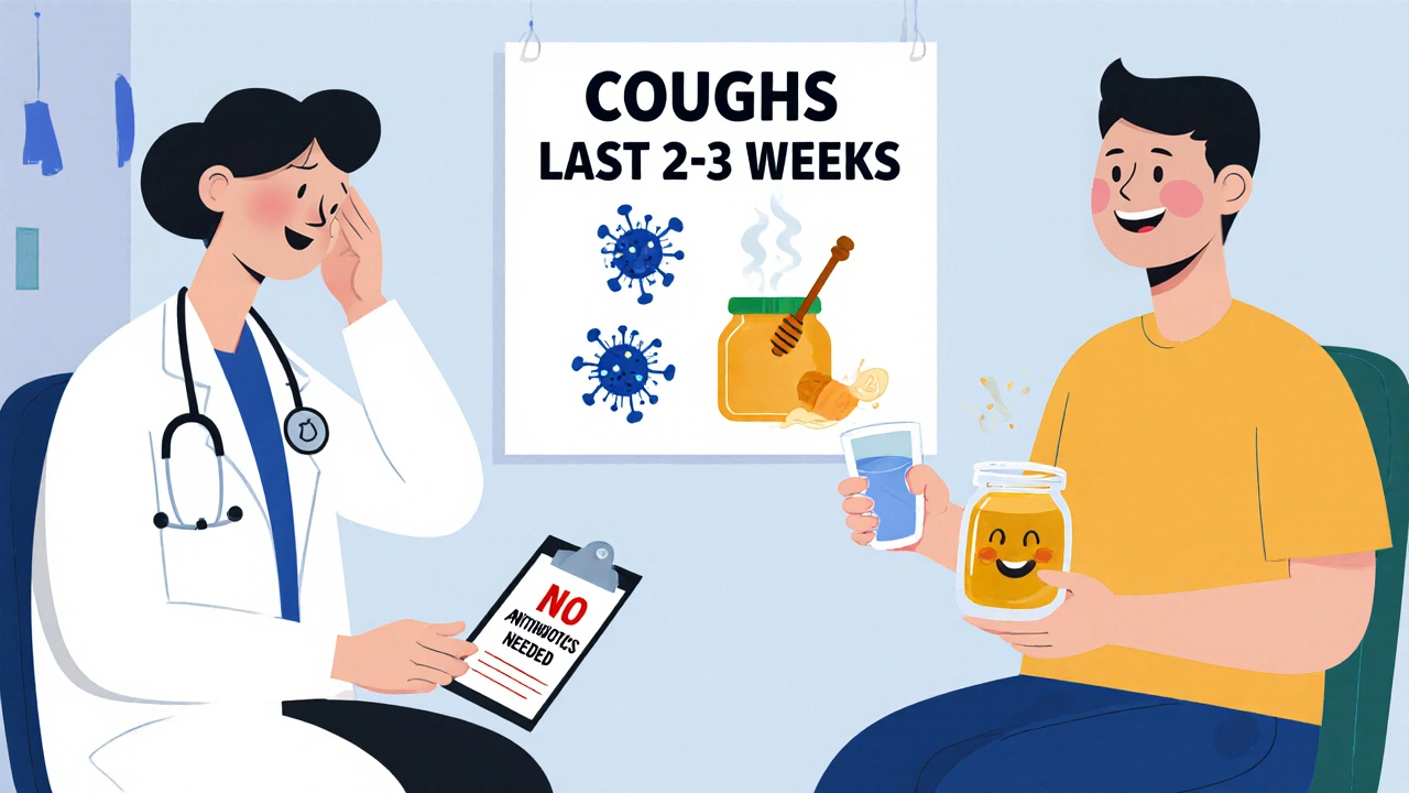 Doctor and patient discussing why antibiotics aren&#039;t needed for bronchitis.