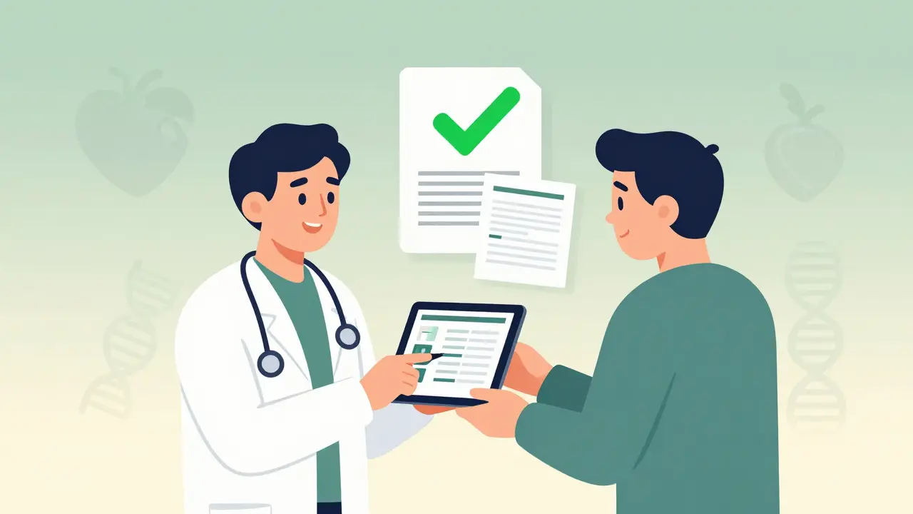 Doctor and insurance physician reviewing patient records during a peer-to-peer call