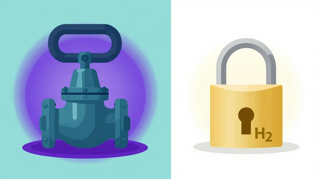 Comparison of PPI and H2 blocker effects represented by different sized locks and glowing auras